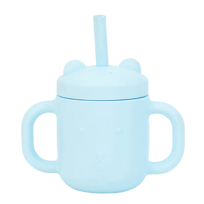 The Bear Mini Sippi with Handles- Iced Blue