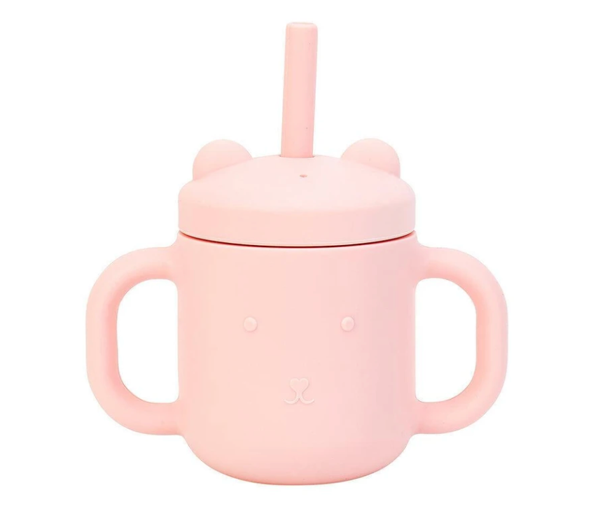 The Bear Mini Sippi With Handles- Blush Pink