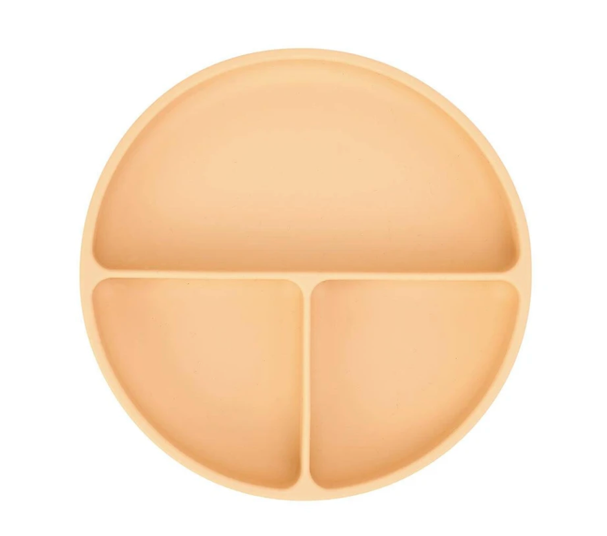 Silicone Suction Divided Plate- Caramel